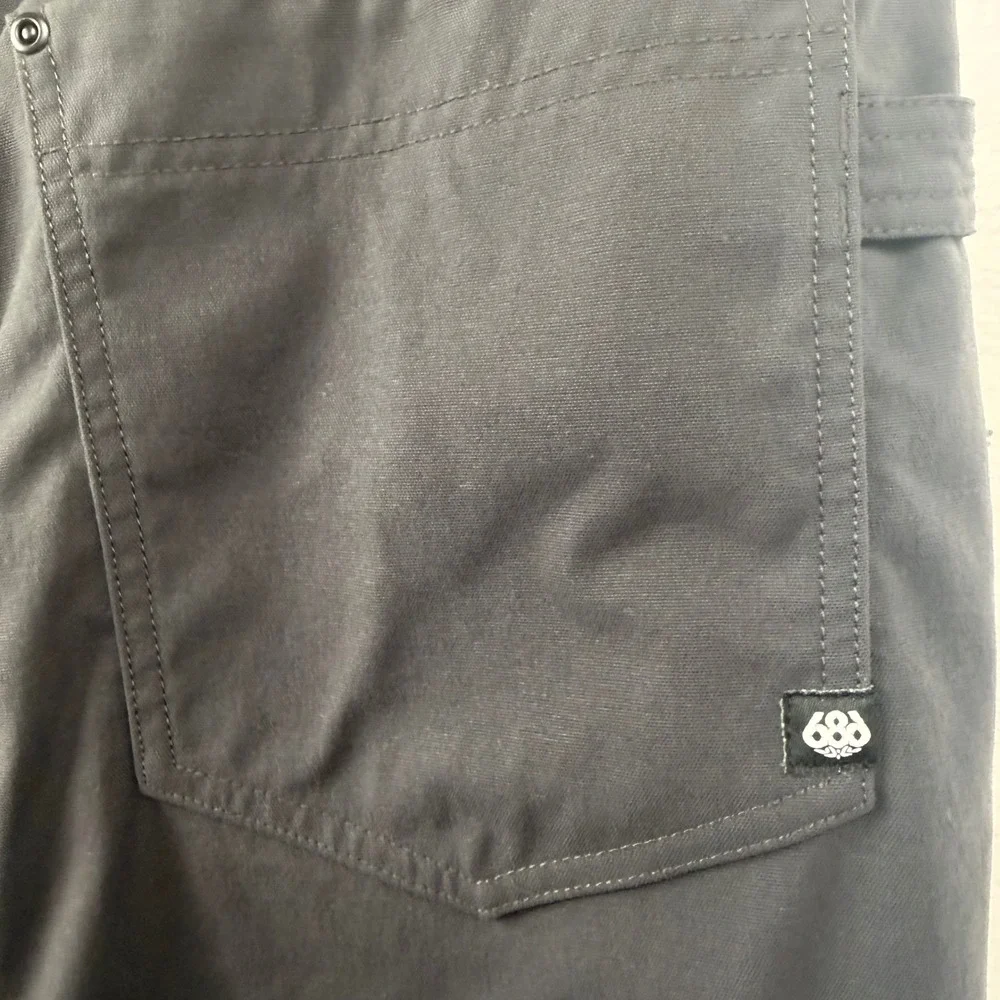686 Everywhere Multi Pants Mens 38x34 Charcoal Stretch Ten Pocket Hiking Travel